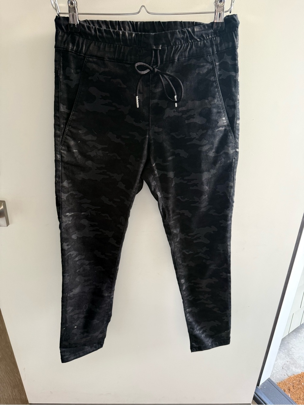 Black Camo Kids Jogger Pants with Drawstring